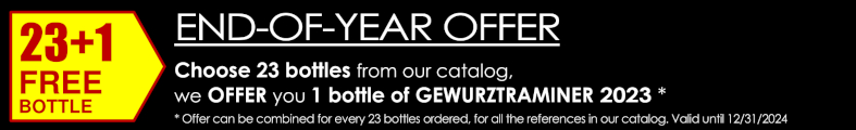 FOR ANY ORDER OF 23 BOTTLES, WE OFFER YOU 1 BOTTLE* 