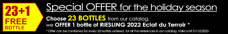 FOR ANY ORDER OF 23 BOTTLES, WE OFFER YOU 1 BOTTLE* 